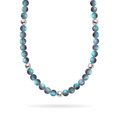 Grey | Silver | Mermaid Glass Statement Necklace